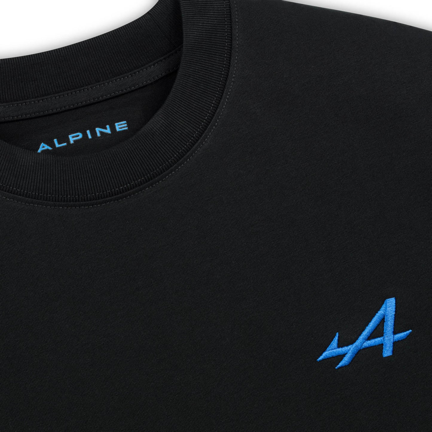 Schwarzes T-Shirt mit blauem Logo Savoir-Faire