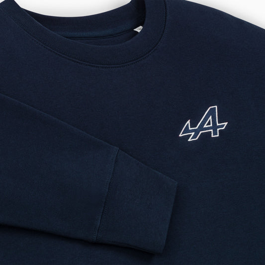 CAMISOLA DE HOMEM AZUL ALPINE - LOGÓTIPO BORDADO COM CONTORNO BRANCO - ESSENTIAL LINE