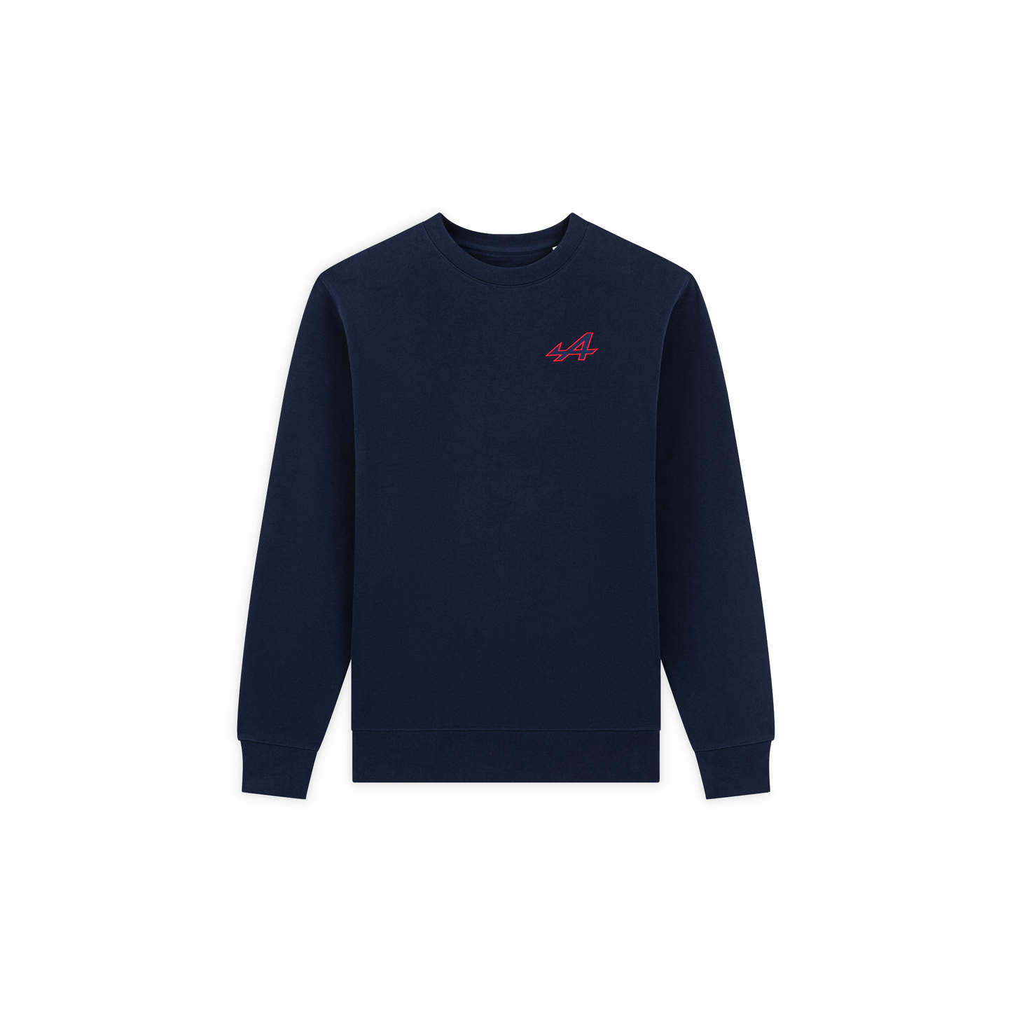 BLAUES SWEATSHIRT FÜR HERREN ALPINE - GESTICKTES LOGO ROTE KONTUR – ESSENTIAL LINE