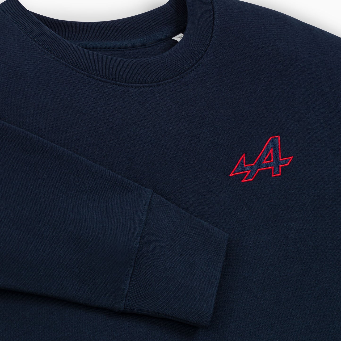 BLAUES SWEATSHIRT FÜR HERREN ALPINE - GESTICKTES LOGO ROTE KONTUR – ESSENTIAL LINE