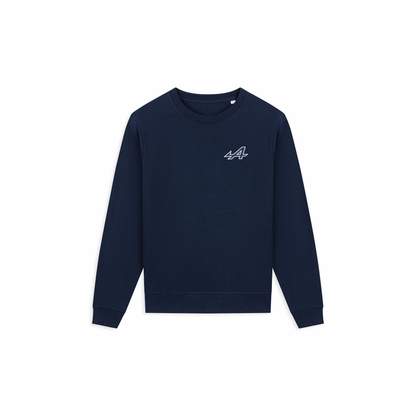 SUDADERA DE MUJER AZUL ALPINE - LOGOTIPO BORDADO CON CONTORNO BLANCO - ESSENTIAL LINE