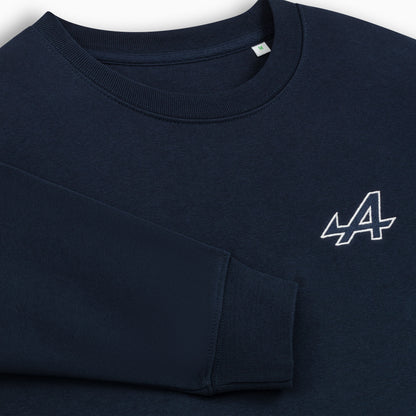 SUDADERA DE MUJER AZUL ALPINE - LOGOTIPO BORDADO CON CONTORNO BLANCO - ESSENTIAL LINE