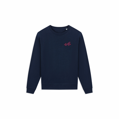 BLAUES DAMEN-SWEATSHIRT ALPINE - GESTICKTES LOGO ROTE KONTUR – ESSENTIAL LINE