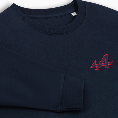 BLAUES DAMEN-SWEATSHIRT ALPINE - GESTICKTES LOGO ROTE KONTUR – ESSENTIAL LINE